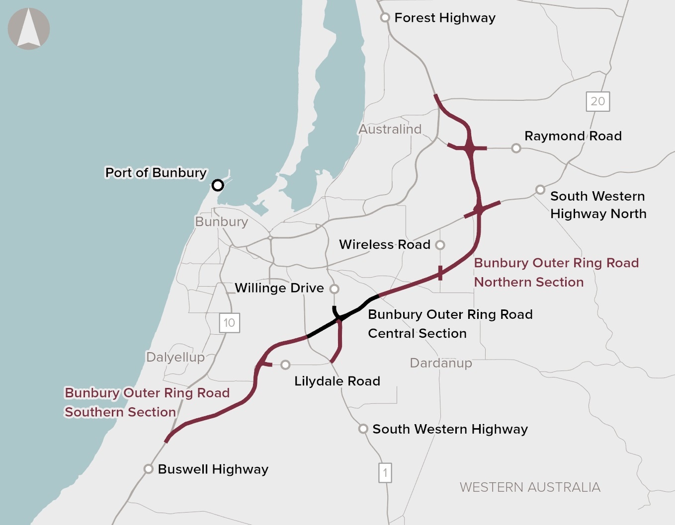 bunbury tourist map