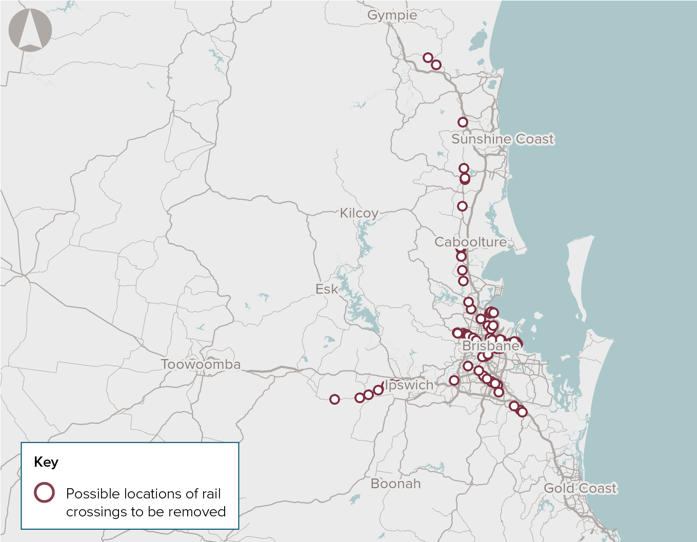 South East Queensland level-crossings congestion and safety
