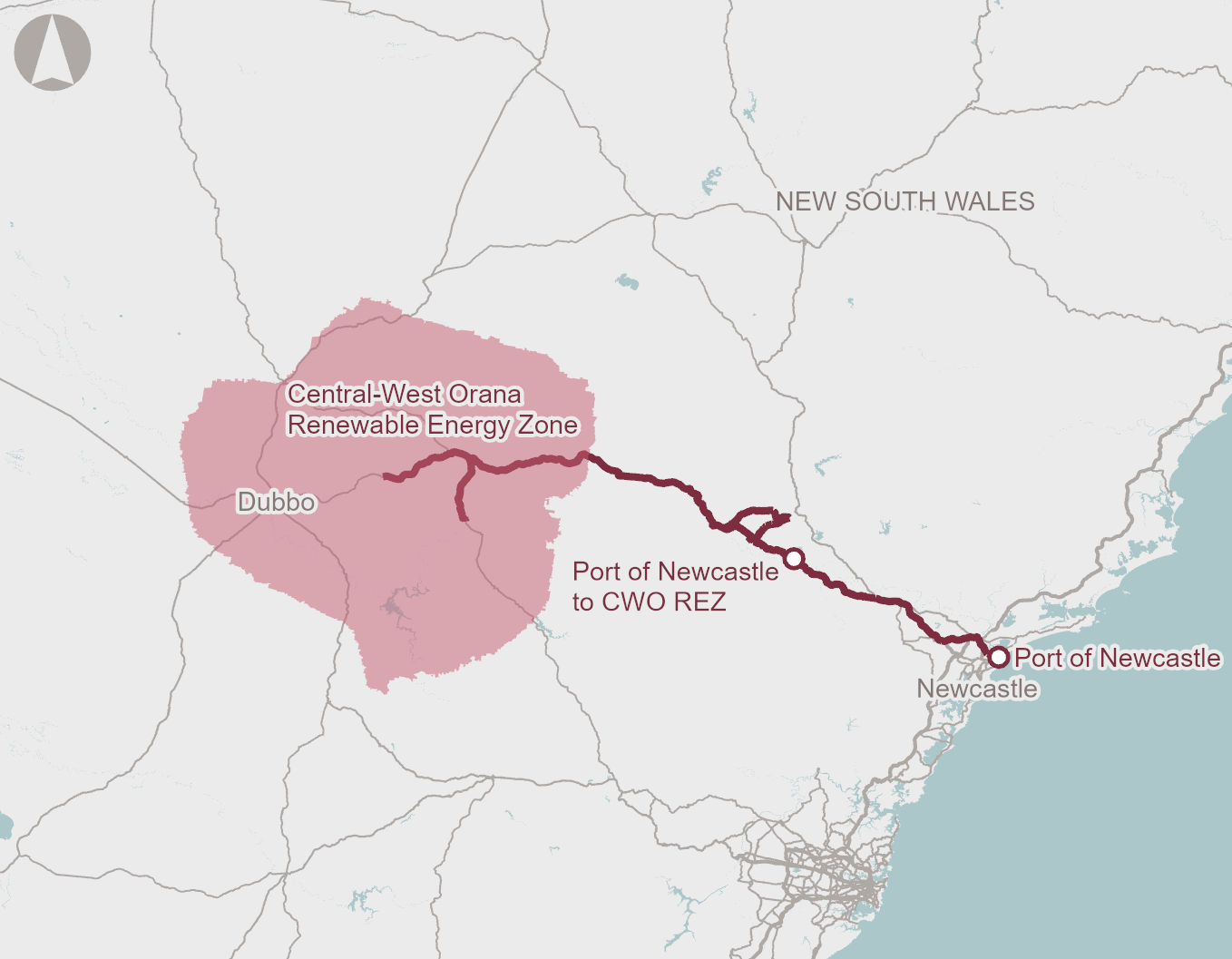 Newcastle Port to Central West Orana