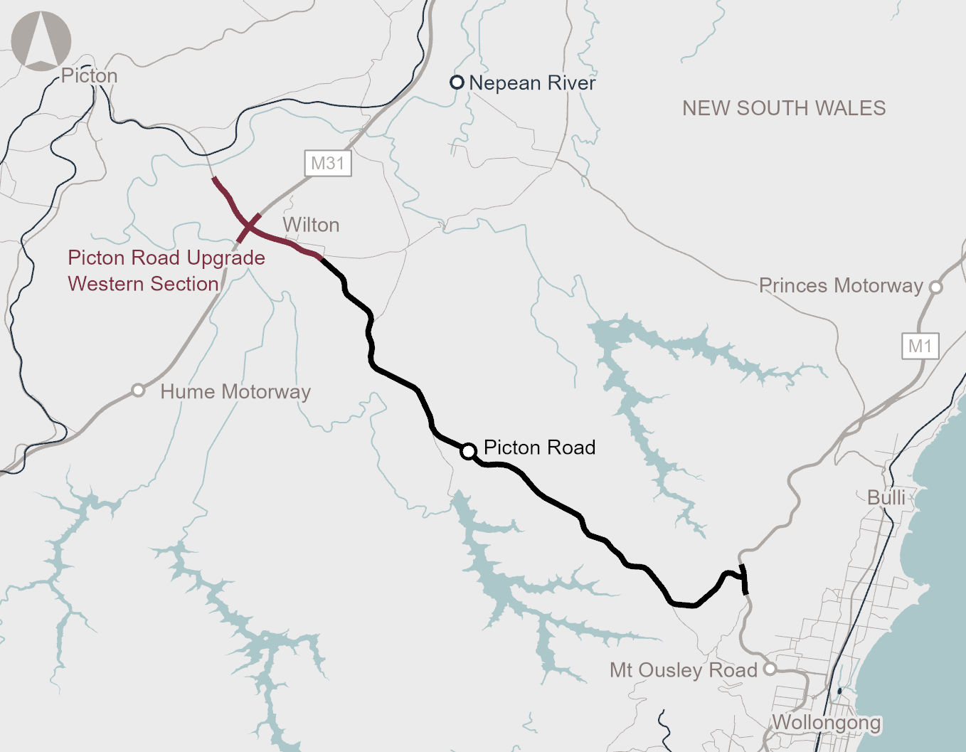 Map of Picton Road upgrade