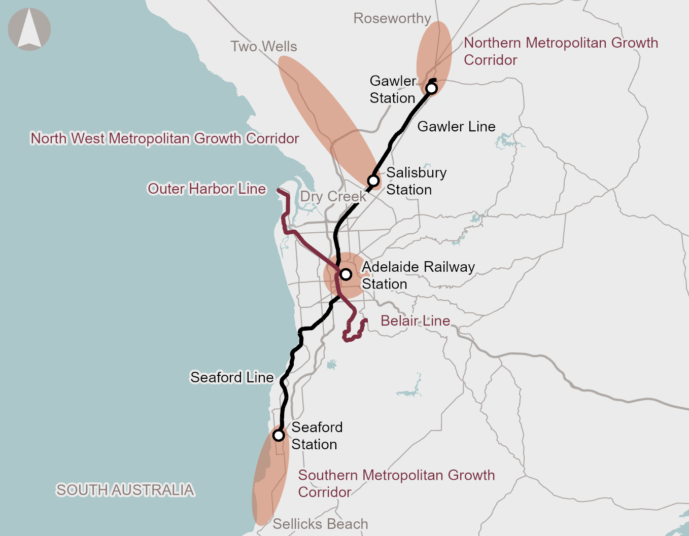 Adelaide public transport improvements map