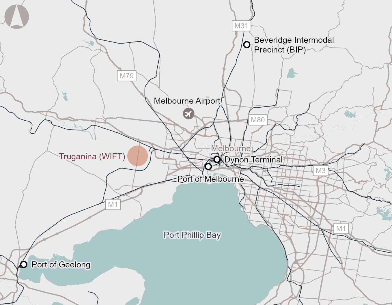 Melbourne intermodal terminal capacity map