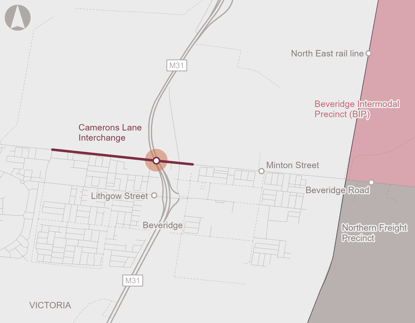 Map of Camerons Lane Interchange
