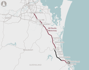 graphic representation of a map (M1 Pacific Highway)