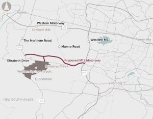 graphic representation f a map (M12 motorway)