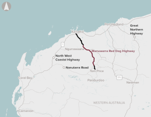 Land transport access between Karratha and Tom Price