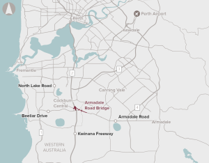 Map of Armadale Road Bridge