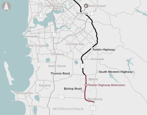 Tonkin Highway extension location map