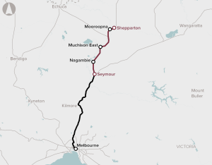 Shepparton Corridor Upgrade location map