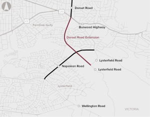 Dorset Road extension location map