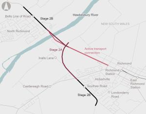 New Richmond Bridge and traffic improvements – Stage 2 map