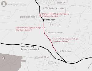 Map of Mamre Road Upgrade Stage 2
