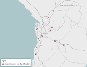 Enabling infrastructure for SA Zero Emissions Buses map