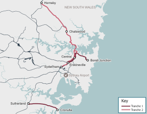 High Capacity Signalling - Sydney (Digital Systems Program) map