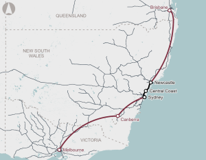 High Speed Rail - Future Stages map