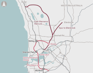 Perth rail network planning MAP